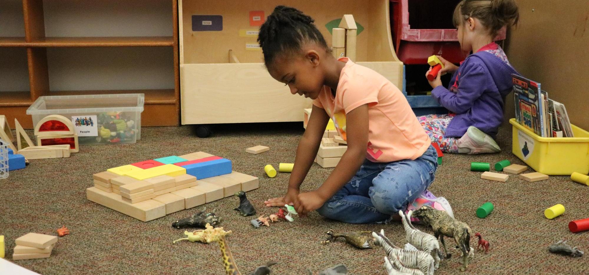 Preschooler playing